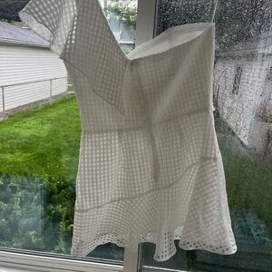 Amanda Uprichard McKinnon Dress, One shoulder, White, Size XL